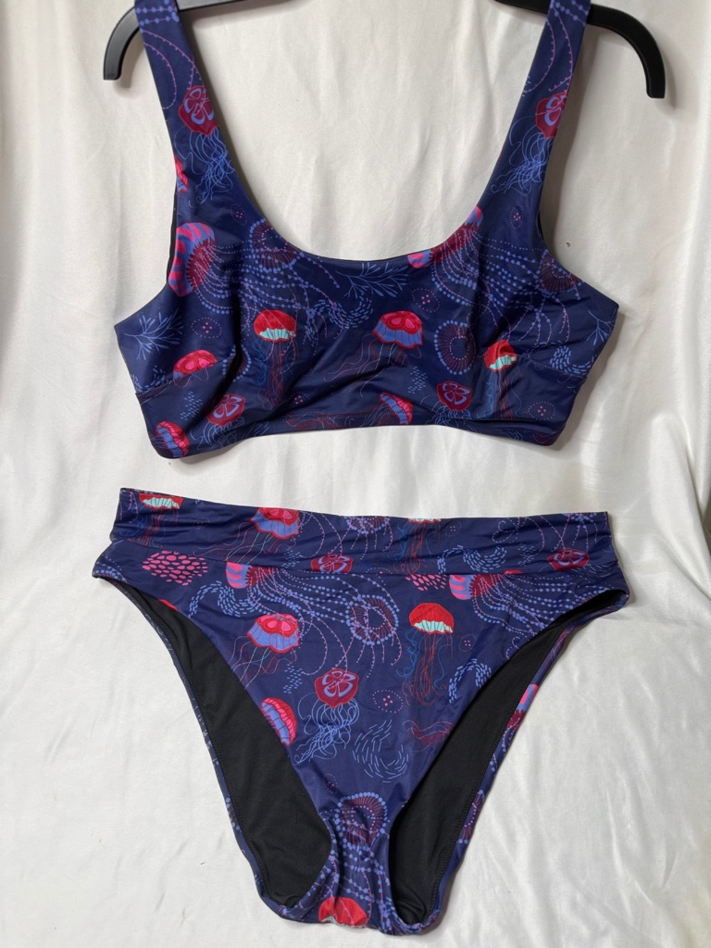 MeUndies Navy Blue & Red Jellyfish Print Bikini Set